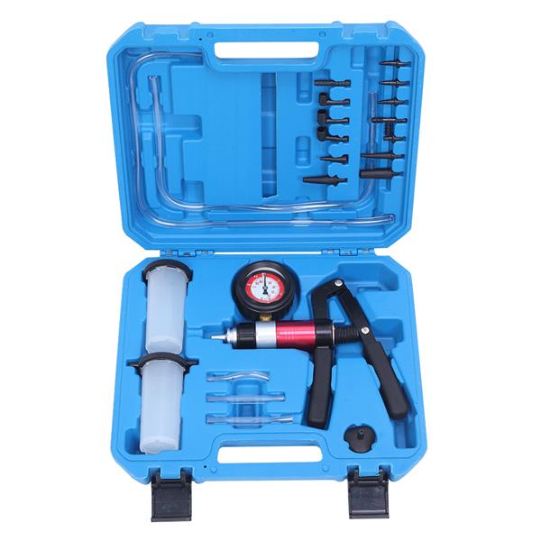 21 PC Hand Held Vacuum and Pressure Pump Tester Tool Brake Fluid Bleeder Kit