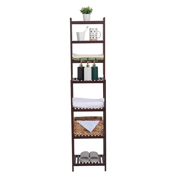 100% Bamboo Bathroom Rack, Multi - Functional And Removable 7-Layer Shelf, Multi - Function 72 * 43.5 * 160.7cm Dark Brown