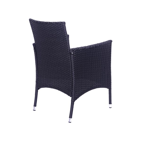 2pcs Single Backrest Chairs Rattan Sofa Black