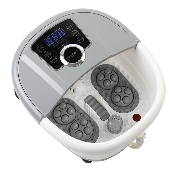 Foot Spa Foot Bath Massager with Touch Screen Digital Display Frequency Conversion 300/400/500W, Automatic Roller, Stress Relief for Tired Feet 110V Gray