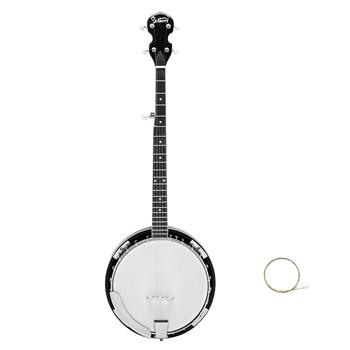 [Do Not Sell on Amazon]Glarry 5-String Resonator Banjo Reentrant Tuning Banjo Right Handed Back & Sides Sapele with Strings