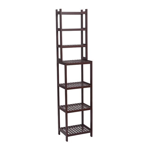 100% Bamboo Bathroom Rack, Multi - Functional And Removable 7-Layer Shelf, Multi - Function 72 * 43.5 * 160.7cm Dark Brown