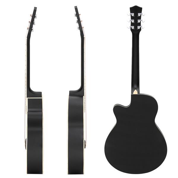 [Do Not Sell on Amazon]Glarry GT501 40 inch Spruce Front Cutaway Folk Guitar with Bag & Board & Wrench Tool Black