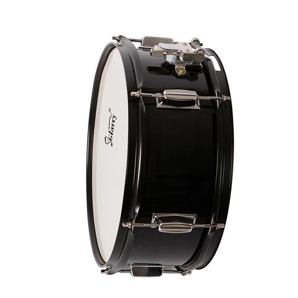 [Do Not Sell on Amazon]Glarry 14 x 5.5 inches Professional Marching Snare Drum & Drum Stick & Drum Key & Strap Black