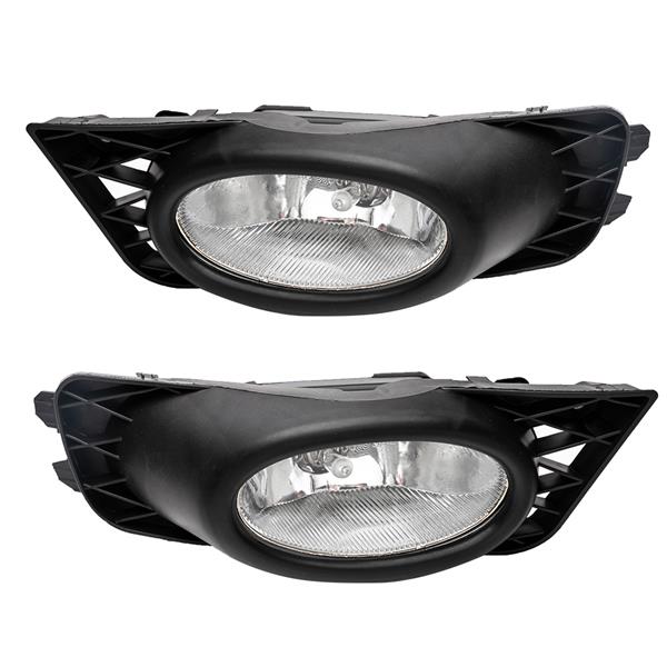 Fit For 09-11 Honda Civic 4Dr Sedan Clear Crystal Lens Driving Fog Lights