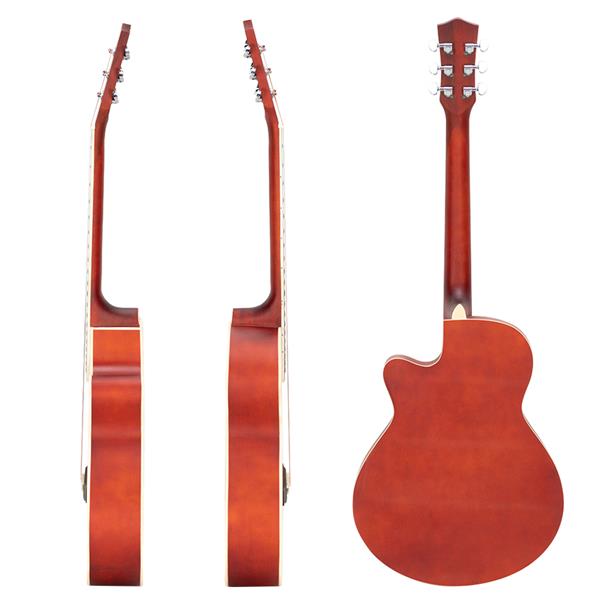 [Do Not Sell on Amazon]Glarry GT501 40 inch Spruce Front Cutaway Folk Guitar with Bag & Board & Wrench Tool Burlywood