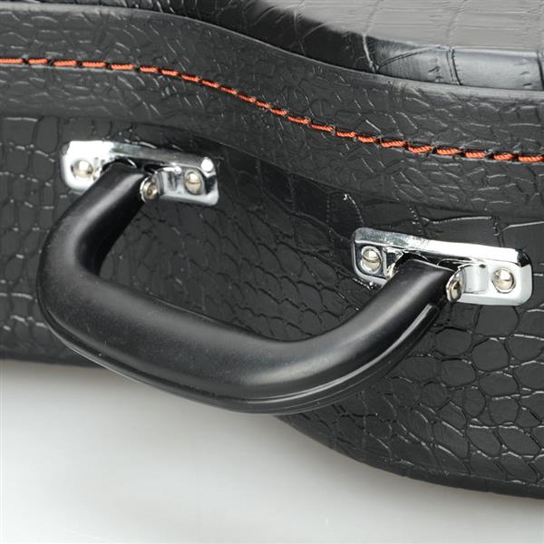 [Do Not Sell on Amazon]Glarry 26" Tenor Python Pattern Leather Ukulele Case Black