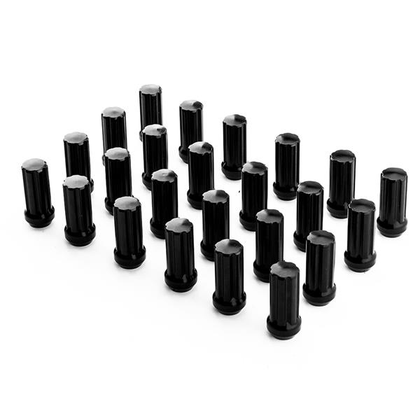 24pcs Spline Truck Locking Lug Nuts for Chevy Gmc 6x5.5 Toyota Cadillac 14x1.5 Black