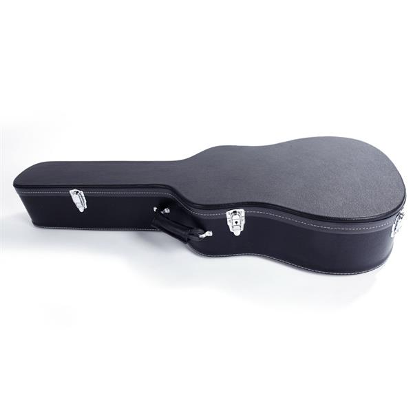 [Do Not Sell on Amazon]Glarry 41" Folk Guitar Hardshell Carrying Case Fits Most Acoustic Guitars Microgroove Flat Black