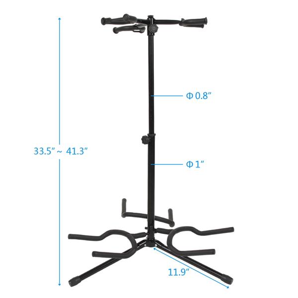 [Do Not Sell on Amazon]Glarry Guitar Accessory 3-Leg Vertical Style Alloy Guitar Stand Holder Black