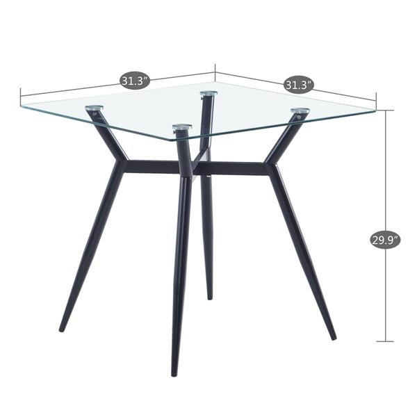 80*80*75cm Glass Dining Table