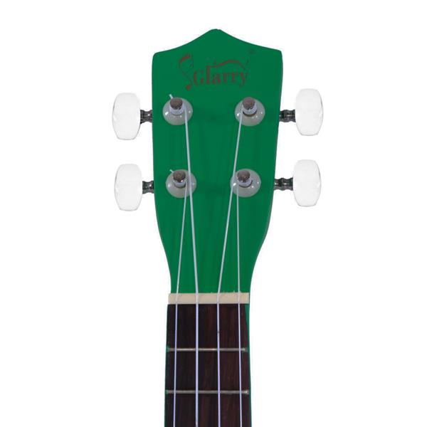 [Do Not Sell on Amazon]Glarry UK101 21" Pure Color Rosewood Fingerboard Basswood Soprano Ukulele with Bag Green