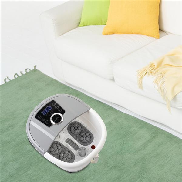 Foot Spa Foot Bath Massager with Touch Screen Digital Display Frequency Conversion 300/400/500W, Automatic Roller, Stress Relief for Tired Feet 110V Gray