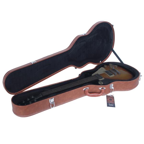 [Do Not Sell on Amazon]Glarry Hard-Shell Electric Guitar Case for GLP Style Electric Guitar Bulge Surface Brown