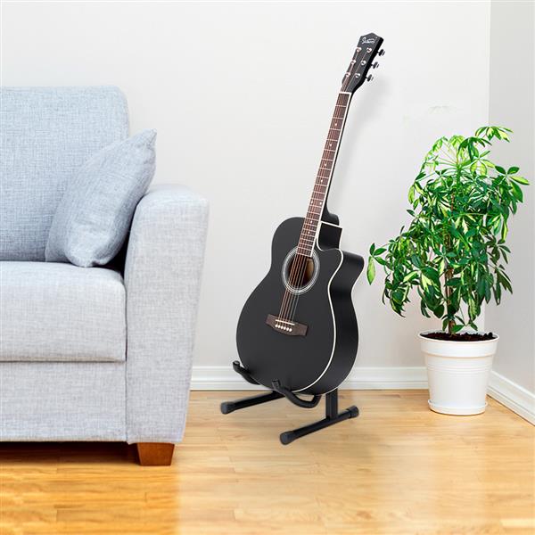 [Do Not Sell on Amazon]Glarry GT501 40 inch Spruce Front Cutaway Folk Guitar with Bag & Board & Wrench Tool Black