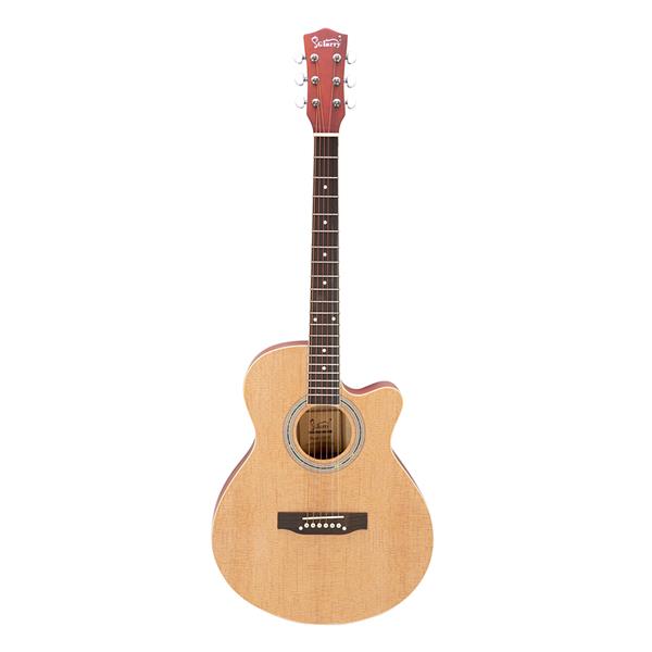 [Do Not Sell on Amazon] GT501 40 inch Spruce Front Cutaway Folk Guitar with Bag & Board & Wrench Tool Burlywood