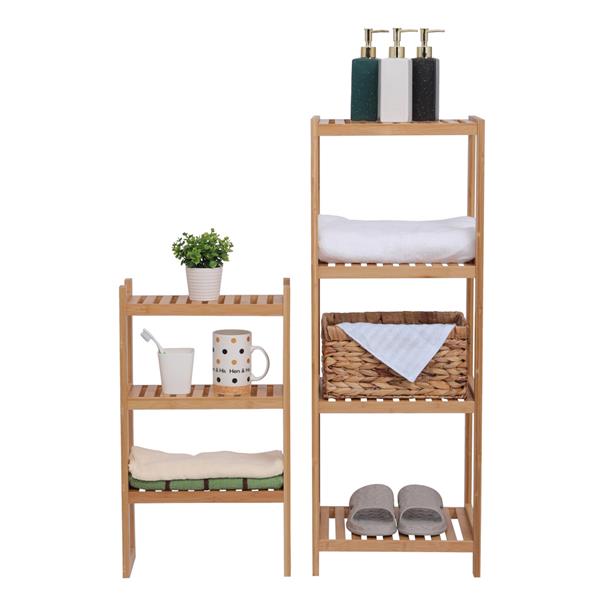 100% Bamboo Bathroom Rack, Multi-Functional And Removable 7-Layer Shelf, Multi - Function 72 * 43.5 * 160.7cm-Natural