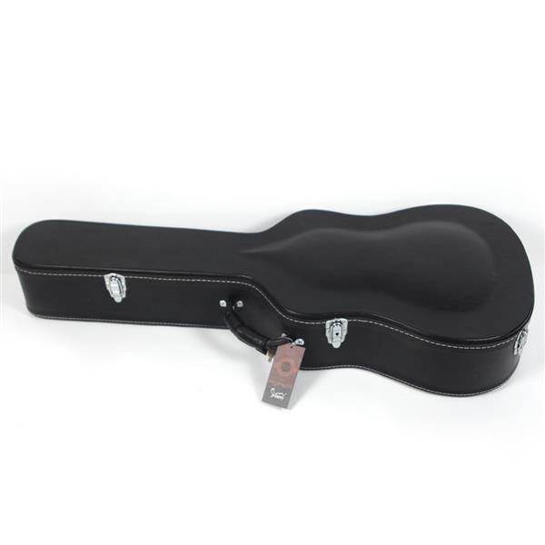 [Do Not Sell on Amazon]Glarry 41" Folk Guitar Hardshell Carrying Case Fits Most Acoustic Guitars Microgroove Acoustic Arched Black