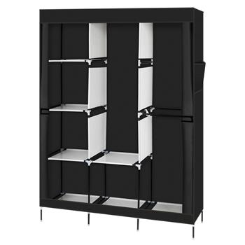 71\\" Portable Closet Wardrobe Clothes Rack Storage Organizer with Shelf Black 