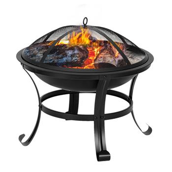 22\\" Curved Feet Iron Brazier Wood Burning Fire Pit Decoration for Backyard Poolside