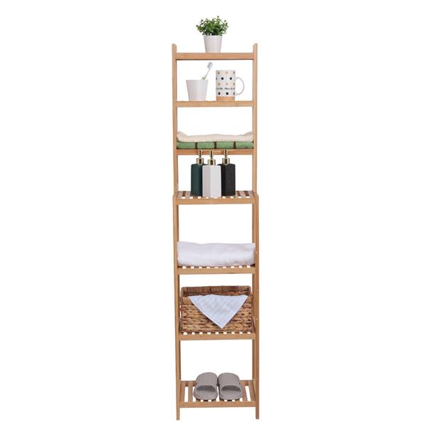 100% Bamboo Bathroom Rack, Multi-Functional And Removable 7-Layer Shelf, Multi - Function 72 * 43.5 * 160.7cm-Natural