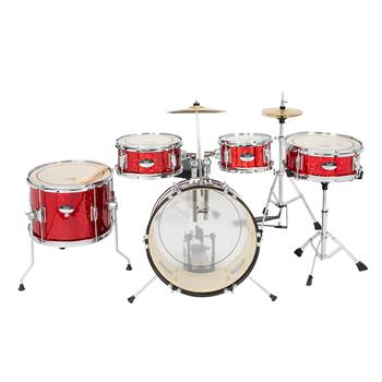 [Do Not Sell on Amazon]Glarry 16in 5-Piece Complete Kids Junior Drum Set with Bass Drum, two Tom Drum, Snare Drum, Floor Tom, 10\\" Brass Crash-Ride, 8\\" Hybrid Hi-Hats, Stool, Drum Pedal, Sticks Glass R