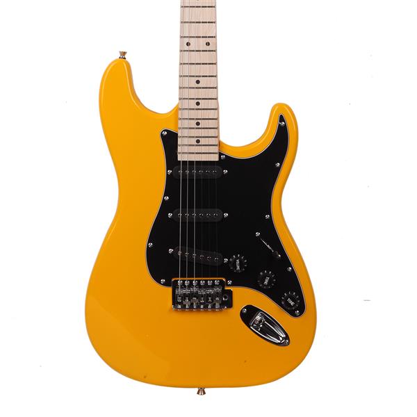 [Do Not Sell on Amazon]Glarry GST Stylish Electric Guitar Kit with Black Pickguard Orange