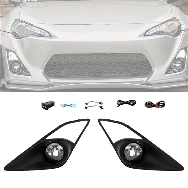For 13-16 FRS Chrome Base Coupe 2-Door Fog Light w/Lamp Wiring harness Switch