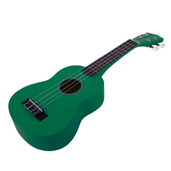 [Do Not Sell on Amazon]Glarry UK101 21" Pure Color Rosewood Fingerboard Basswood Soprano Ukulele with Bag Green