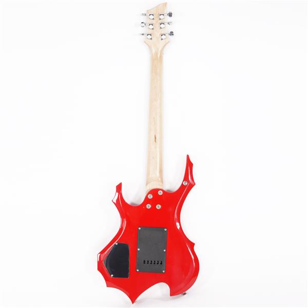 [Do Not Sell on Amazon]Glarry Flame Electric Guitar HSH Pickup Shaped Electric Guitar  Pack   Strap   Picks   Shake   Cable   Wrench Tool Red