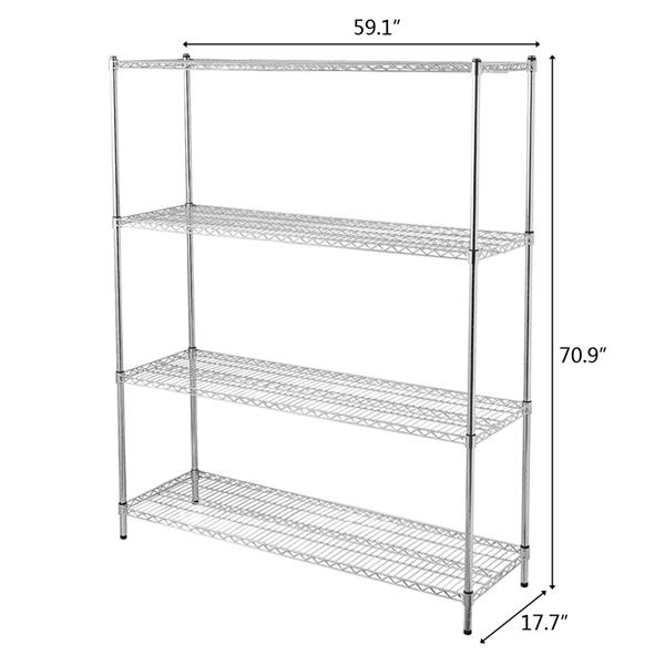 4-Tier Heavy Duty Adjustable Wire Shelving