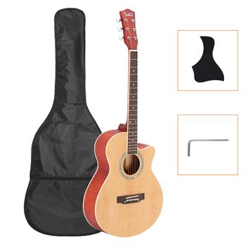 [Do Not Sell on Amazon] GT501 40 inch Spruce Front Cutaway Folk Guitar with Bag & Board & Wrench Tool Burlywood