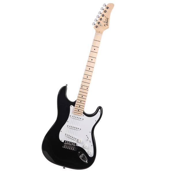 [Do Not Sell on Amazon] GST Maple Fingerboard Electric Guitar Bag Shoulder Strap Pick Whammy Bar Cord Wrench Tool Black & White