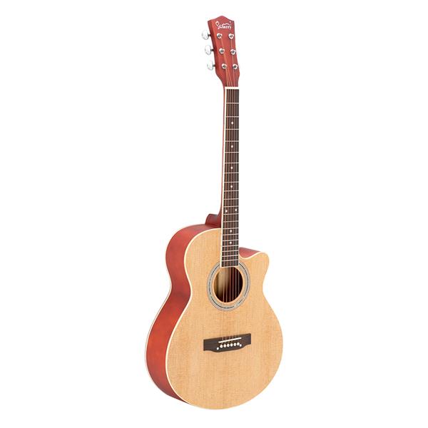 [Do Not Sell on Amazon]Glarry GT501 40 inch Spruce Front Cutaway Folk Guitar with Bag & Board & Wrench Tool Burlywood