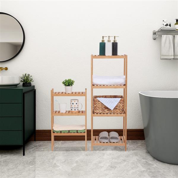 100% Bamboo Bathroom Rack, Multi-Functional And Removable 7-Layer Shelf, Multi - Function 72 * 43.5 * 160.7cm-Natural