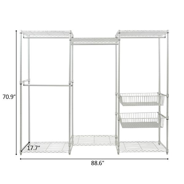 Closet System Organizer White With Sliding Baskets