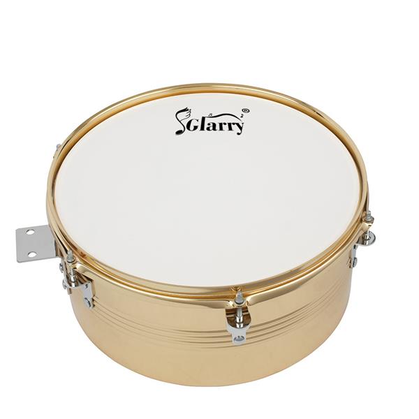 [Do Not Sell on Amazon]Glarry 13" & 14" Timbales Drum Set with Stand and Cowbell Golden
