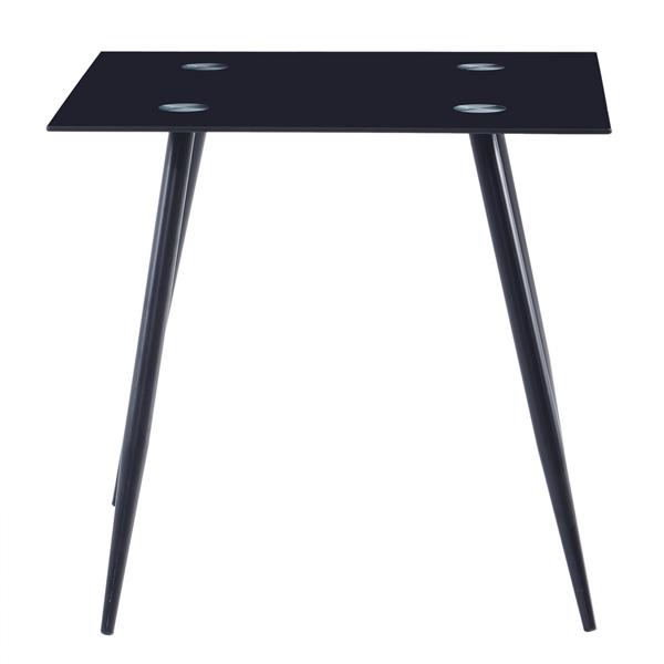 80*80*75cm Glass Dining Table Black（only table）