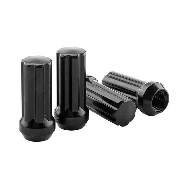 24pcs Spline Truck Locking Lug Nuts for Chevy Gmc 6x5.5 Toyota Cadillac 14x1.5 Black