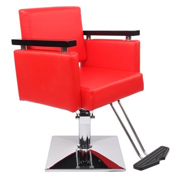 Hair Beauty Equipment Hydraulic Barber Chair Modern Red Styling Salon Haircut