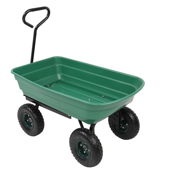 94*52*22cm Iron Plastic Four Wheels Garden Cart Green