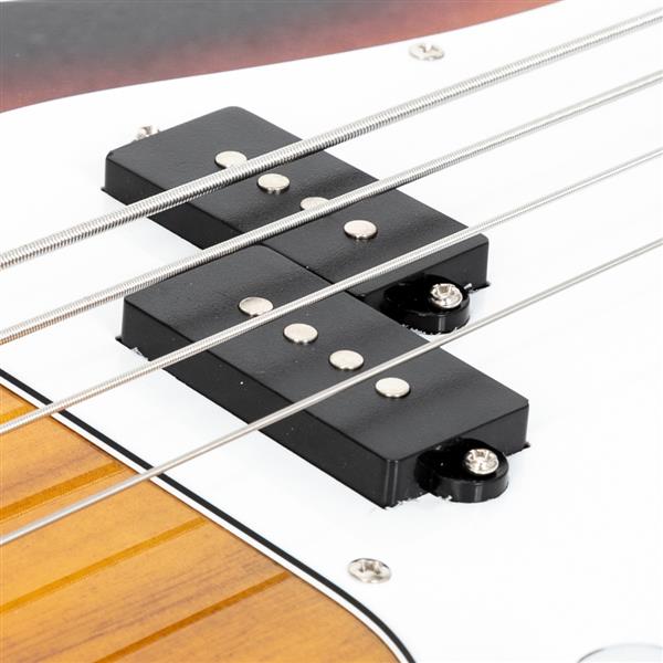 [Do Not Sell on Amazon]Glarry Fretless Electric Bass Guitar Full Size 4 String for experienced Bass Players Cord Wrench Tool Sunset Color