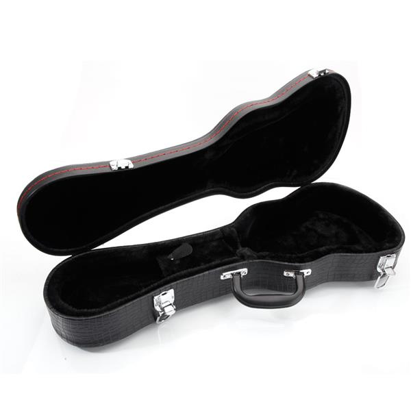 [Do Not Sell on Amazon]Glarry 21" Top Grade Standard Soprano Boa Leather Ukulele Case Black