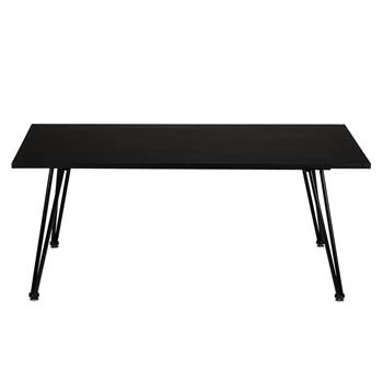 Single Layer 1.5cm Thick MDF Desktop Square Pointed Iron Coffee Table Black