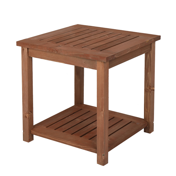 Square Wood Side Table Carbonized Color