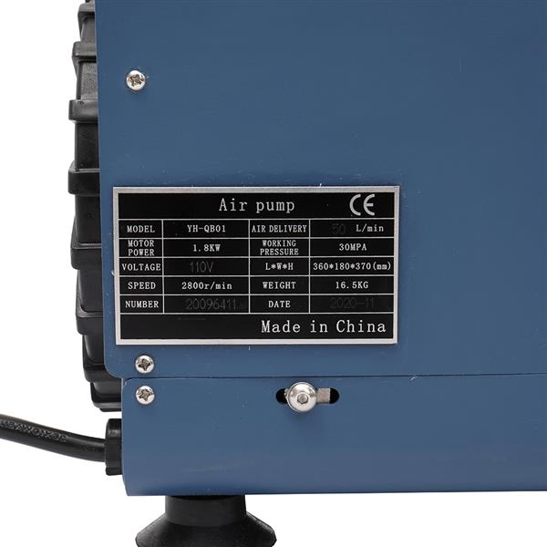 110V 1800W Digital Display Single Cylinder Water Cooled High Pressure Air Compressor with Pressure Gauge
