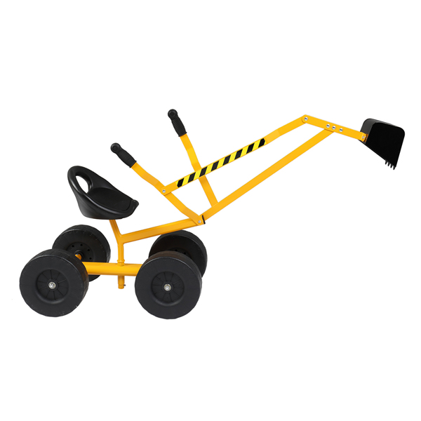 Kids Sand Digger Ride On With Wheels And 360°Rotatable Seat, Outdoor Ride On Excavator Toy For Kids  Yellow