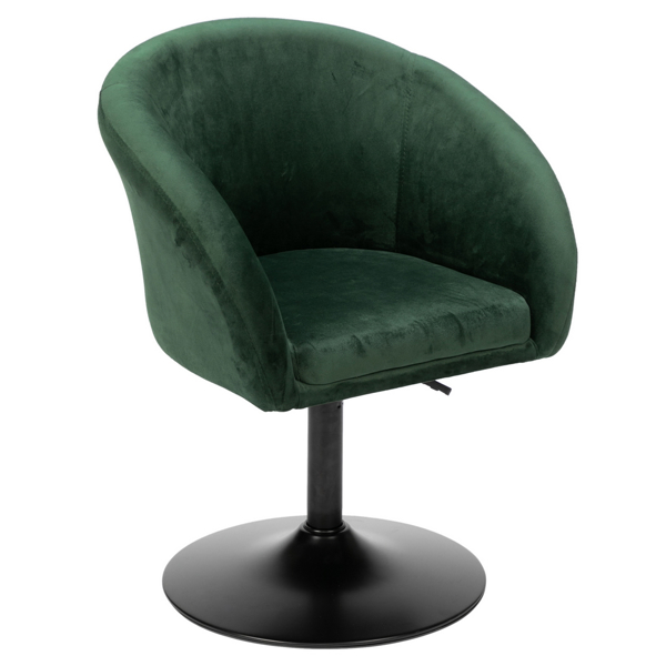 Adjustable Bucket-style Leisure Chair Dark Green Flannel Fabric Bar Chair