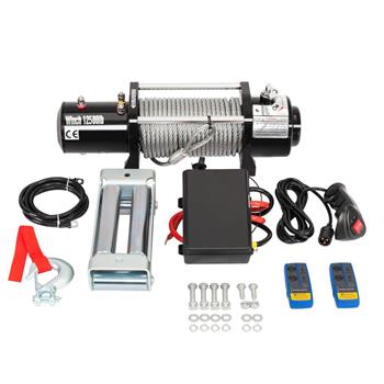 12500LBS 12V Electric Recovery Winch Truck SUV Durable Remote Control