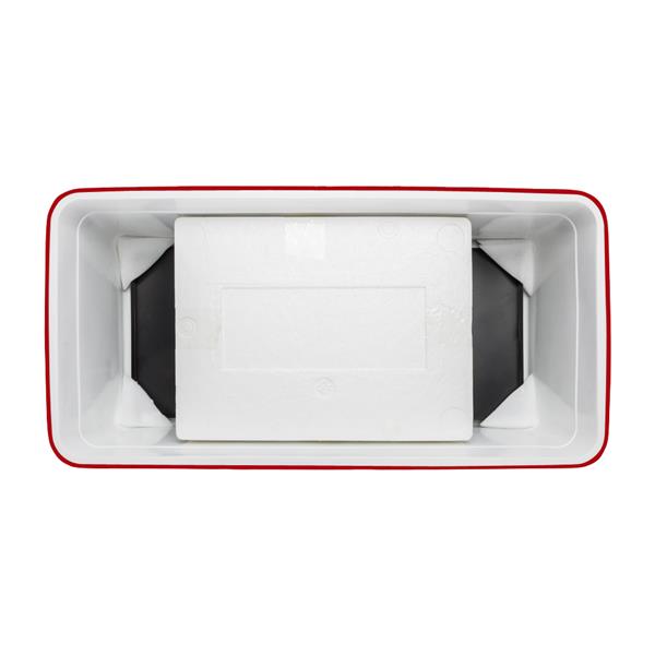 80Qt Red Box Black Square Foot Tube With Drain Pipe Freezer Incubator